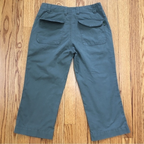 Vintage Uright Mid Rise Olive Green Cropped Straight leg Causal Capris Pants - Picture 12 of 12